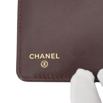 CHANEL Flap Quilted Leather Wallet Black