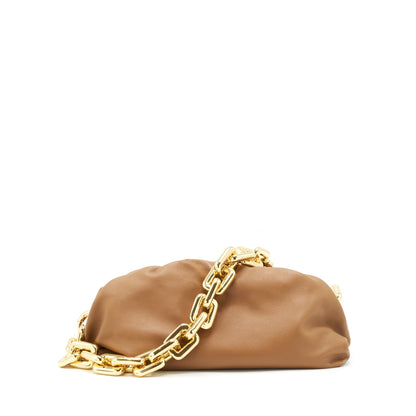 Bottega Veneta Chain Pouch Calfskin Camel
