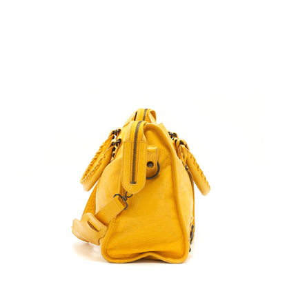 Balenciaga classic city Purse yellow ruthenium hardware
