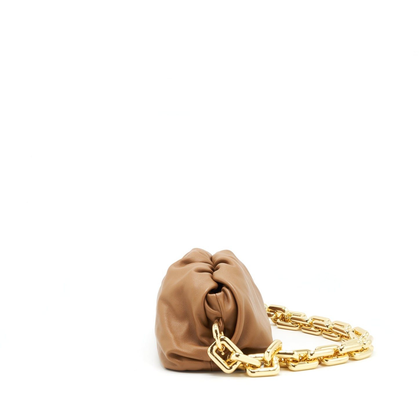 Bottega Veneta Chain Pouch Calfskin Camel