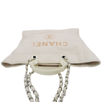 CHANEL Deauville Large Raffia Mixed Fibers Tote Bag Cream