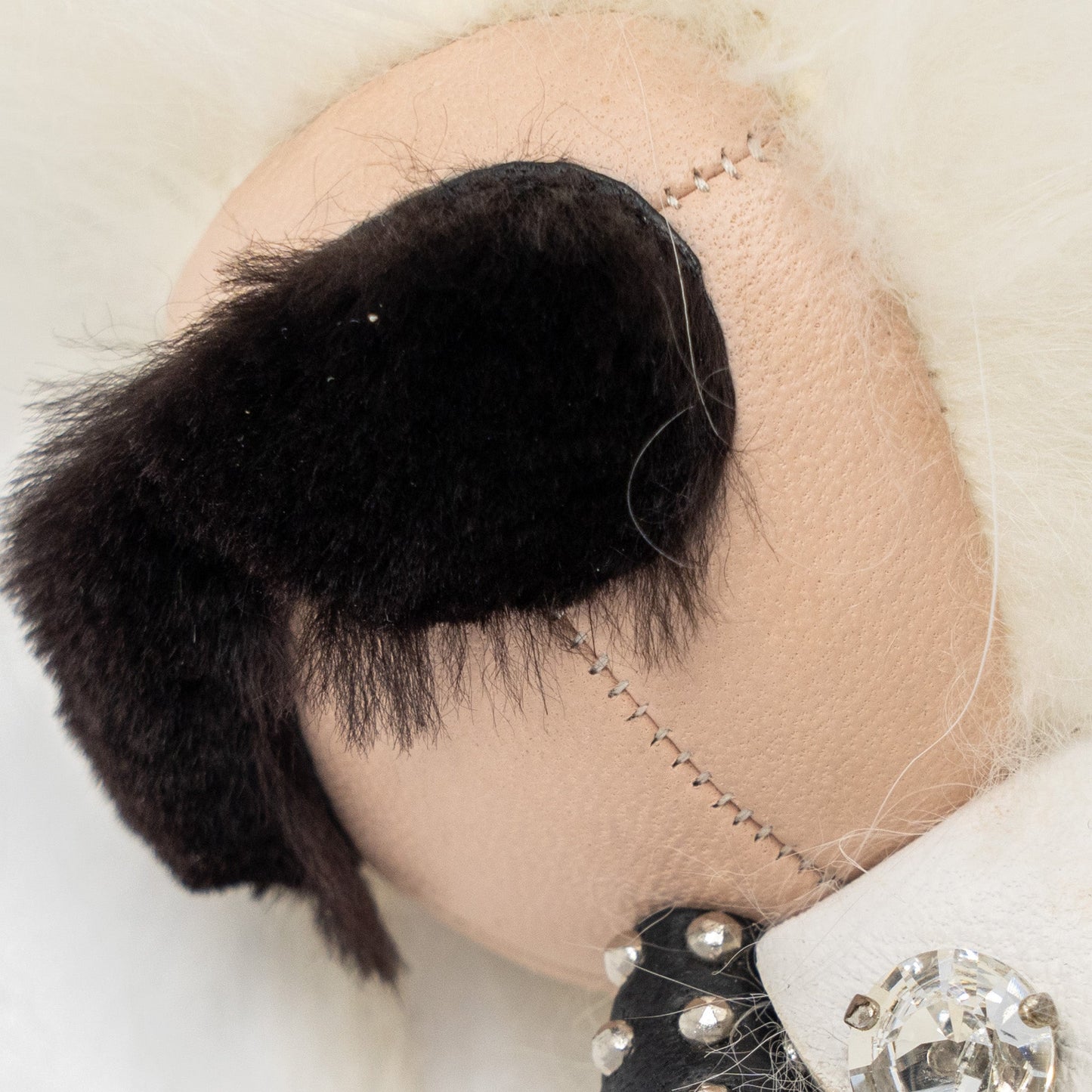 Fendi Karl Lagerfeld Keyring Charm Black/ White Fur
