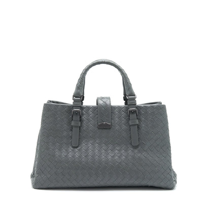 Bottega Veneta Roma Tote Purse Dark Grey Ruthenium Sliver Hardware