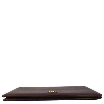 CHANEL Vintage L-Yen Leather Wallet Burgundy