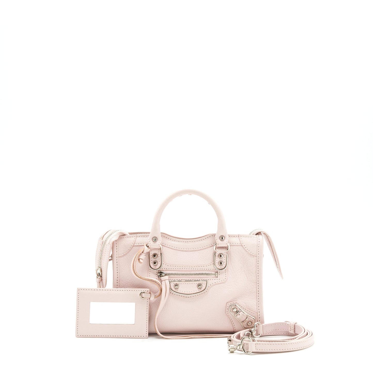 Balenciaga Nano Classic Metallic edge city Purse light pink