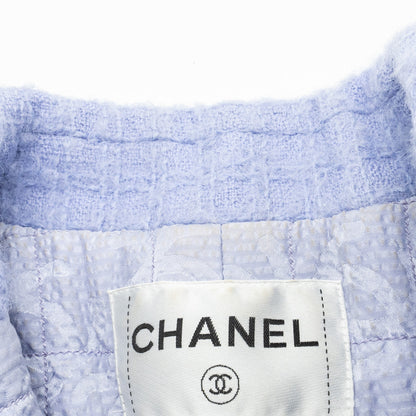 Chanel size 36 tweed jacket and Size 34 skirt suit laine wool/silk purple