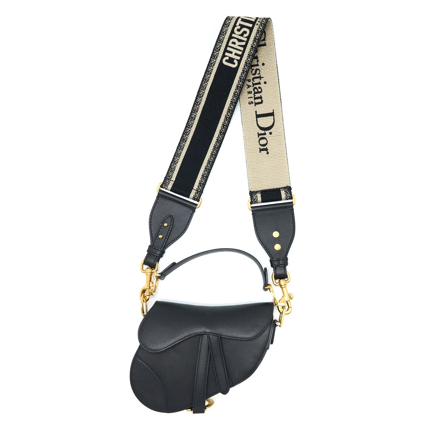 Dior Mini Saddle Purse Calfskin Black