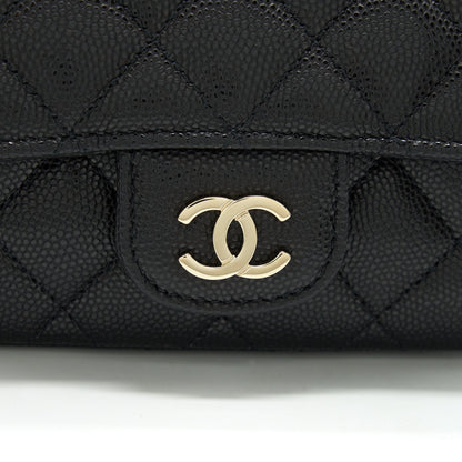 Chanel Glasses Case With Chain Caviar Black LGHW