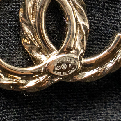 CHANEL 23B CC Logo with Crystal Earrings Light Gold Tone
