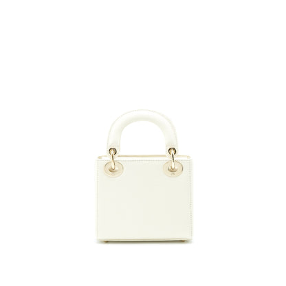 Dior Lizard Mini Lady Dior Purse White