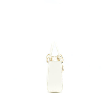 Dior Lizard Mini Lady Dior Purse White
