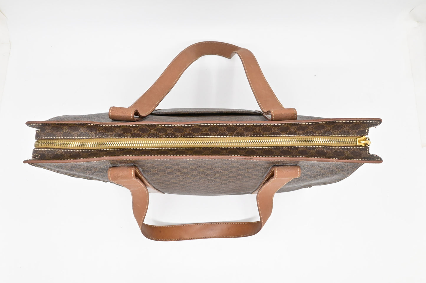 Celine Shoulder Bag in Brown Macadam Canvas