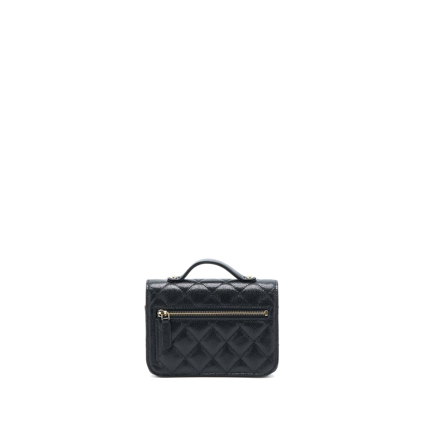 Chanel Mini Business Affinity Caviar Black LGHW (Microchip)