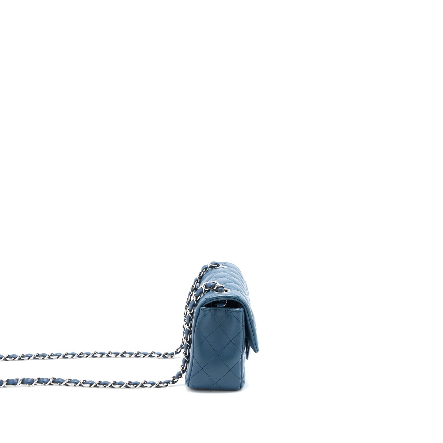 Chanel Mini Rectangular Flap Bag Lambskin Blue SHW