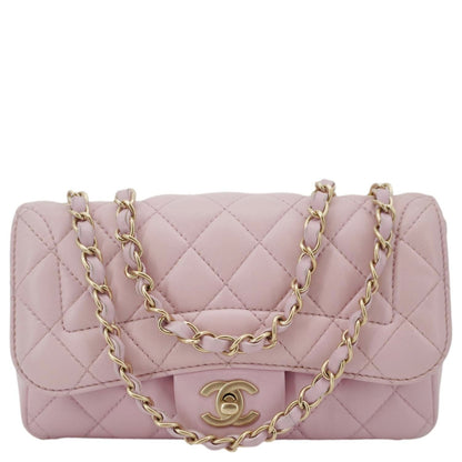 CHANEL Mademoiselle Chic Flap Quilted Lambskin Leather Crossbody Bag Pink