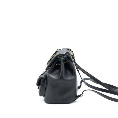 Chanel 23C Large Duma Backpack Calfskin Black LGHW (Microchip)