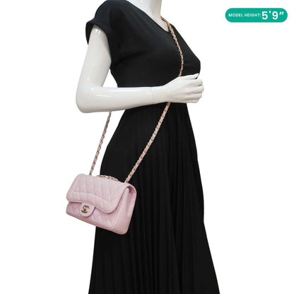 CHANEL Mademoiselle Chic Flap Quilted Lambskin Leather Crossbody Bag Pink
