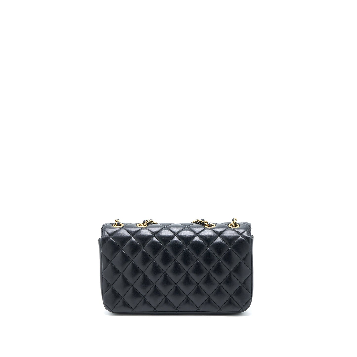 Chanel Small Enamel CC Flap Bag Lambskin Black GHW