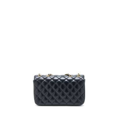 Chanel Small Enamel CC Flap Bag Lambskin Black GHW