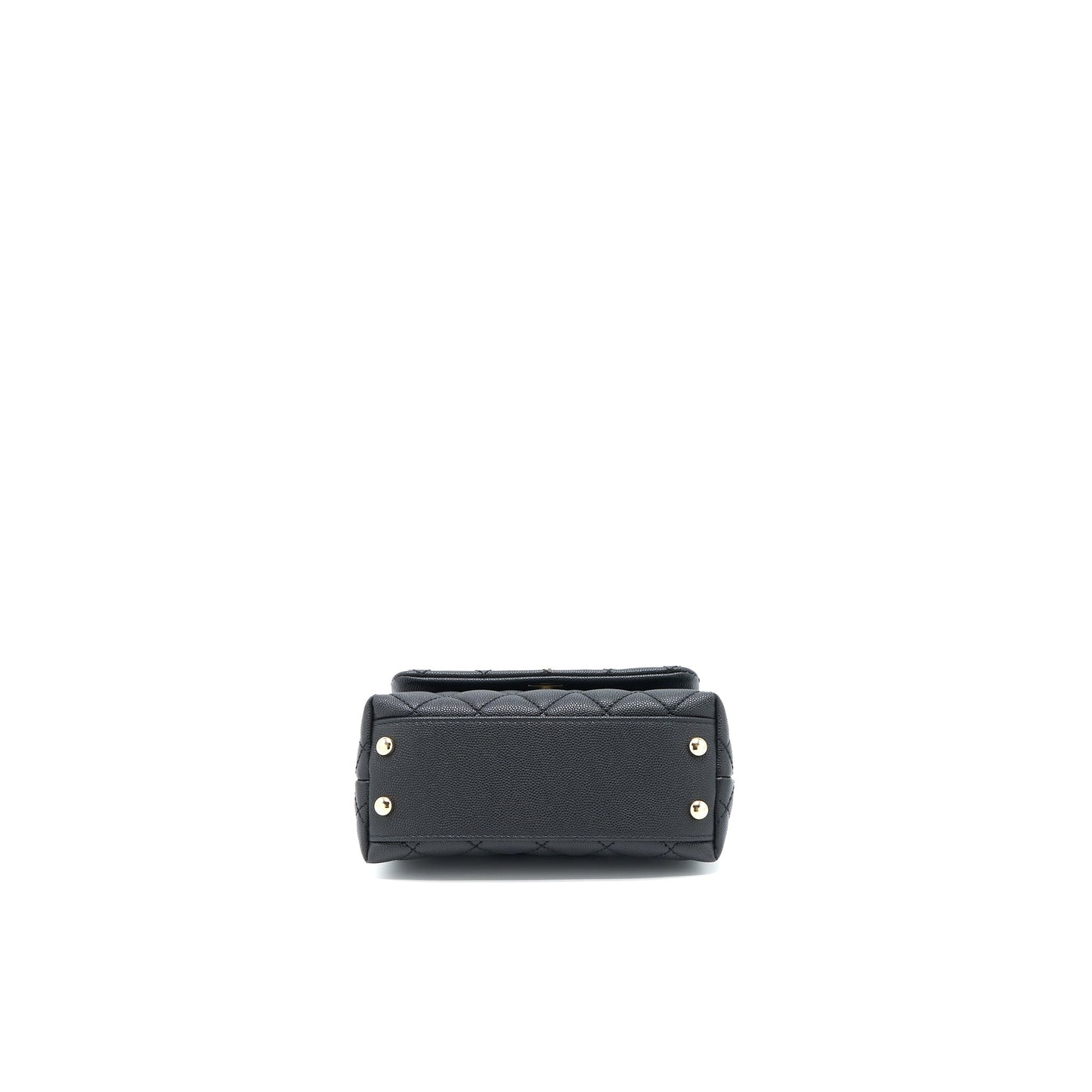 Chanel Mini Coco Handle Caviar Black/Burgundy Handle LGHW