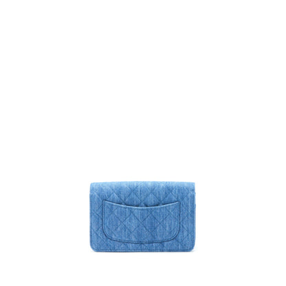 Chanel Pearl Crush Wallet On Chain Denim GHW (Microchip)