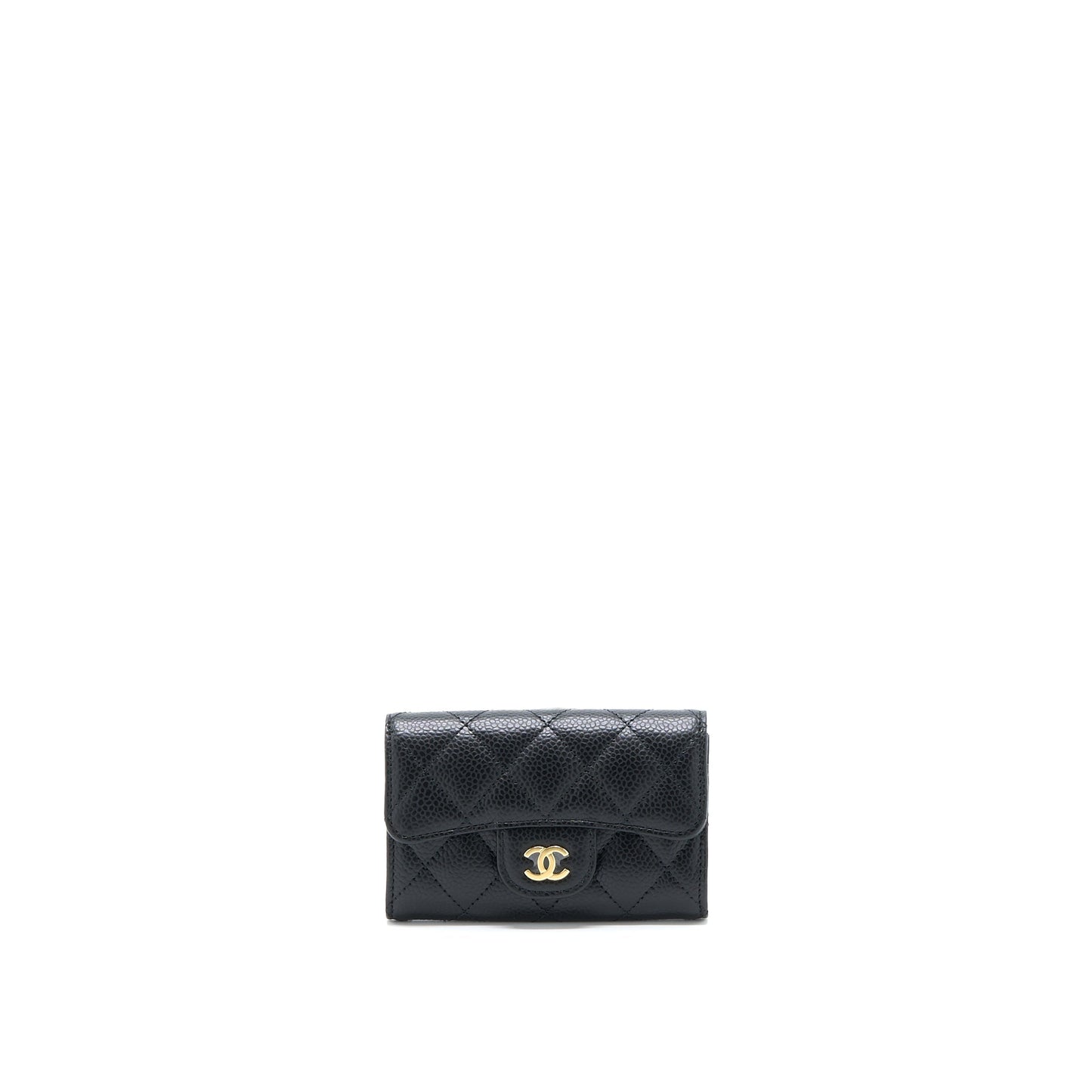 Chanel Classic Quilted Flap Card Holder Caviar Black GHW (Microchip)