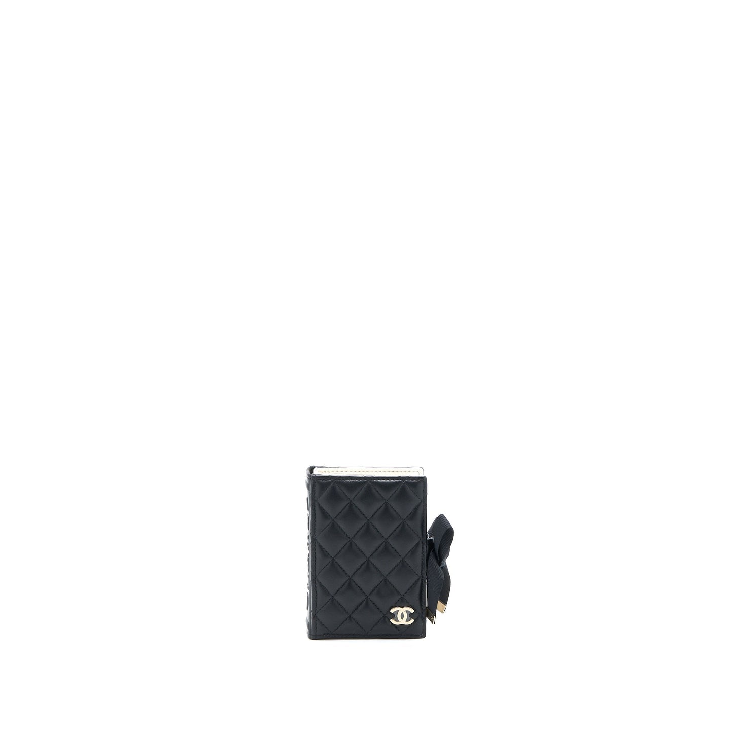 Chanel 22B Mini Book Card Holder Lambskin Black LGHW (Microchip)