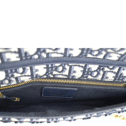 CHRISTIAN DIOR 30 Montaigne Oblique Jacquard Crossbody Clutch Blue