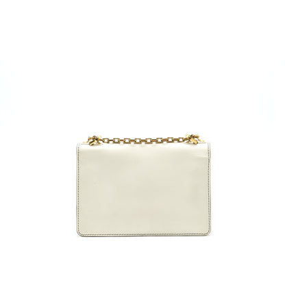 Dior J'adior Medium Flap Bag with Chain White GHW