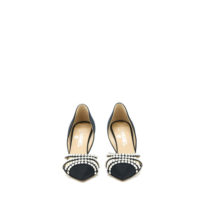 Chanel Size 36 Heels with Pearl Black/White