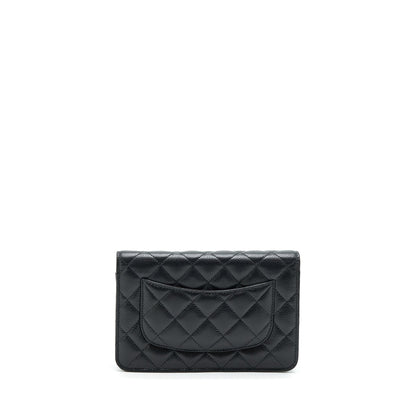 Chanel Class Wallet On Chain Caviar Black GHW (Microchip)