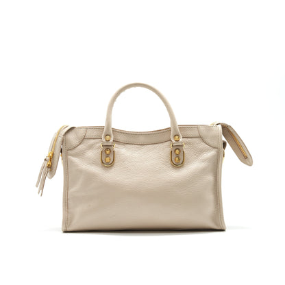 BALENCIAGA SMALL METALLIC BEIGE