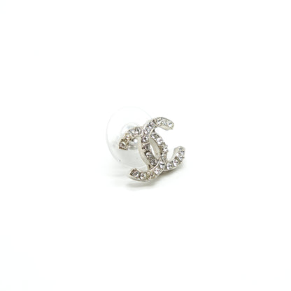 CHANEL CC LOGO CRYSTAL EARRINGS