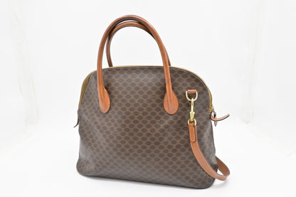 Celine Bowling Bag in Brown Macadam Canvas