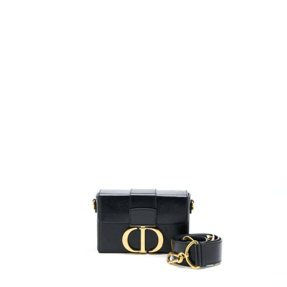 Dior 30 Montaigne Mini Box Purse Lambskin Black