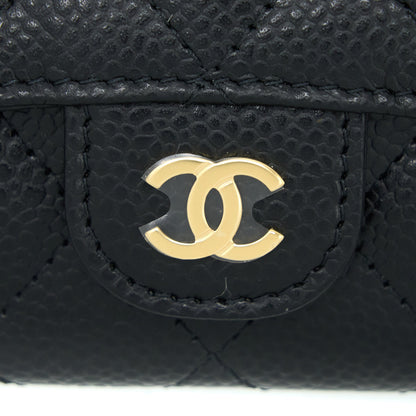 Chanel Classic Flap Card Holder Caviar Black GHW (Microchip)