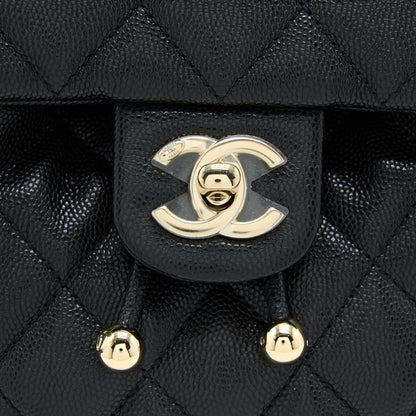 Chanel 23s Mini Flap Backpack Caviar Black LGHW (Microchip)