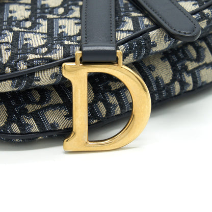 Dior Mini Saddle Blue Oblique