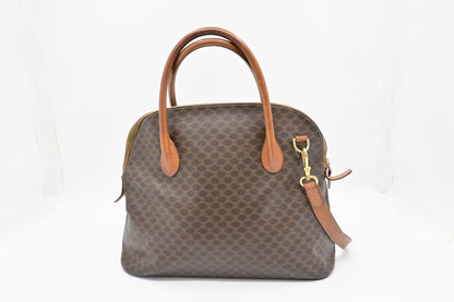 Celine Bowling Bag in Brown Macadam Canvas