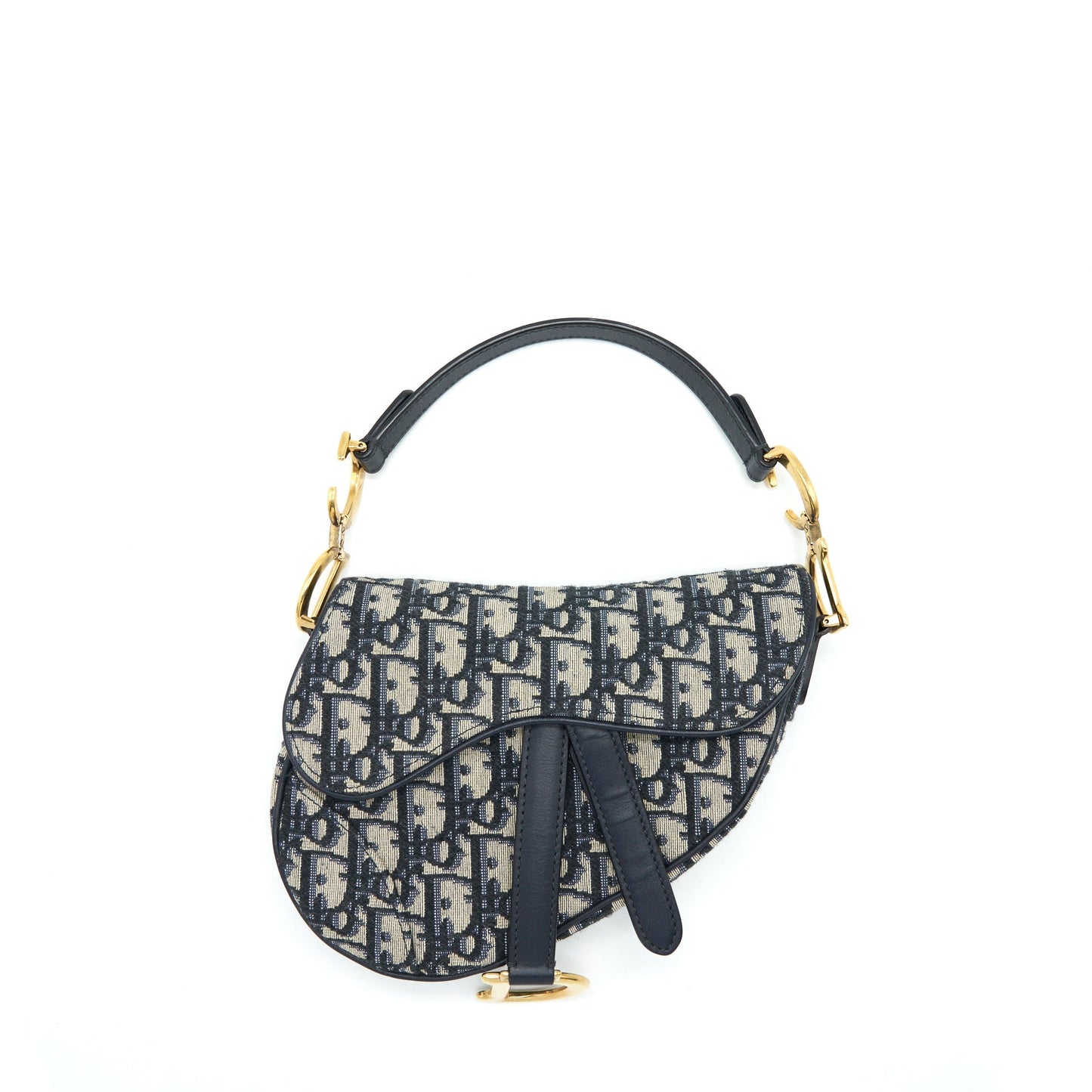 Dior Mini Saddle Blue Oblique