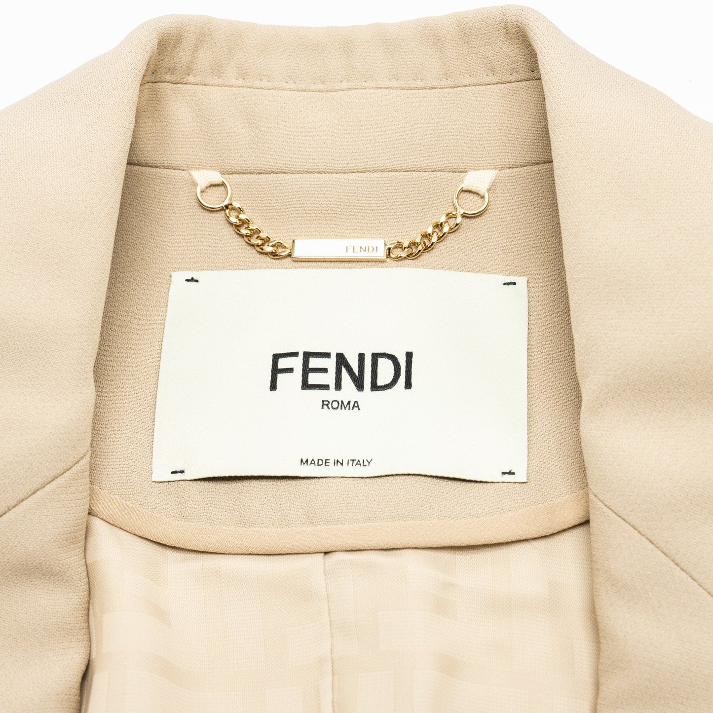 Fendi size 34 jacket silk/viscose/polyamide beige