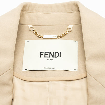 Fendi size 34 jacket silk/viscose/polyamide beige
