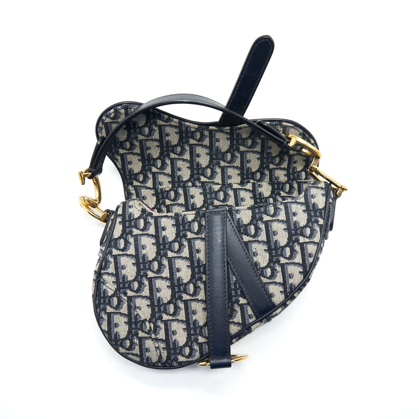 Dior Mini Saddle Blue Oblique