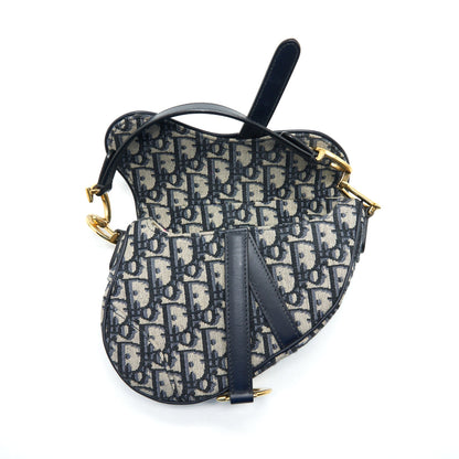 Dior Mini Saddle Blue Oblique