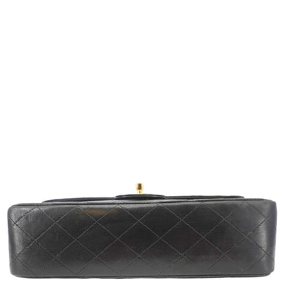 CHANEL Classic Flap Vintage Quilted Lambskin Leather Shoulder Bag Black