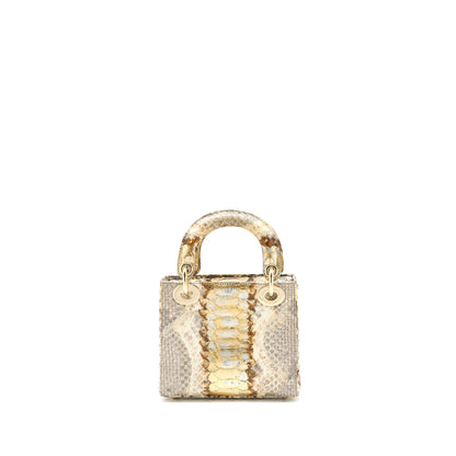 Dior Mini Lady Dior Python Gold/Beige