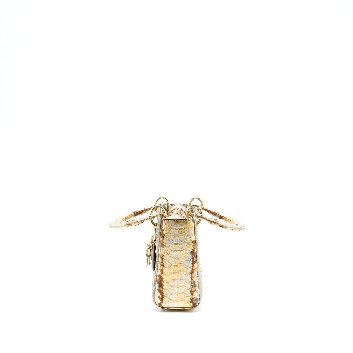 Dior Mini Lady Dior Python Gold/Beige
