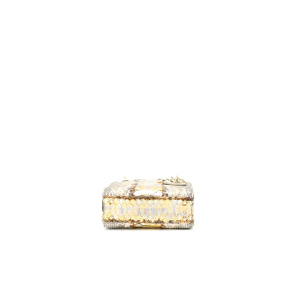 Dior Mini Lady Dior Python Gold/Beige