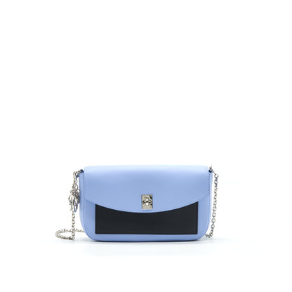 Dior Evening Wallet on chain Light Blue/ black/ White