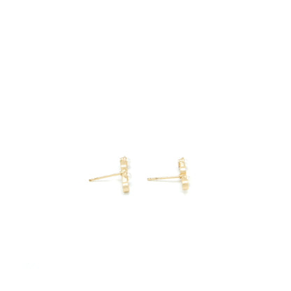 Chanel Coco Letters Earrings Pearl Light Gold Tone